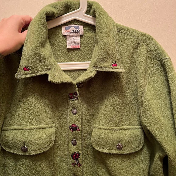 Vintage green apple fleece shacket - Picture 4 of 6